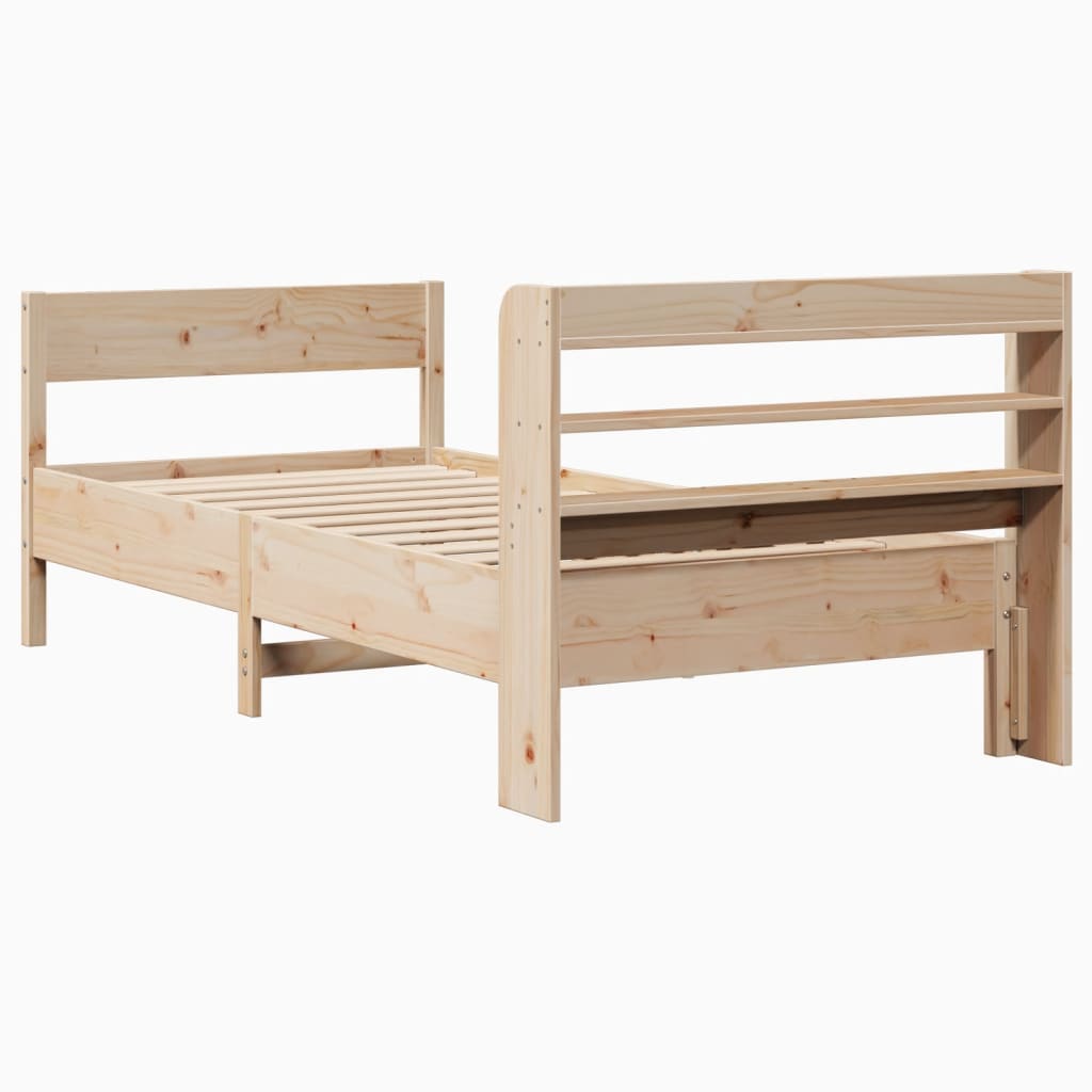 Bed Frame without Mattress 75x190 cm Small Single Solid Wood Pine